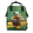 thumbnail image 1 of Fuzoiu Tree Frog Sitting On Sunflowes Print Diaper Bag Backpack,Baby Essentials Travel Tote,Multi function Waterproof Diaper Bag, Travel Essentials Baby Bag - Unisex, 1 of 6