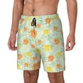 thumbnail image 1 of Fuzoiu Tree Palms Lemon Print Men's Swim Shorts,Quick-Dry Double-Layer Swim Trunks,Board Trunks,Beach Shorts Swimwear Bathing Suits-X-Large, 1 of 6