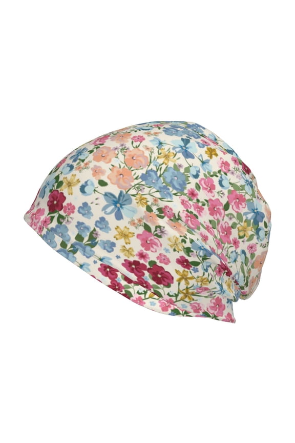 Trendy Floral Design Print Winter Beanie Hat for Men & Women,Warm Knit Cap,Women Windproof Watch Hat,Knit Warm Unisex Beanie