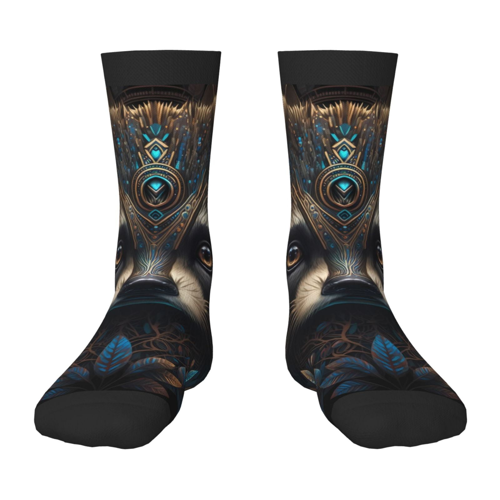 Fuzoiu Tribal Style Raccoon Print Kids Socks For Boys Girls,Grip Crew ...