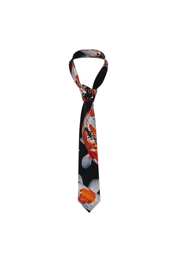 Tricolor Koi Fish Trio Print Men's Necktie,Business Necktie,Mens Ties for Business Wedding Graduation