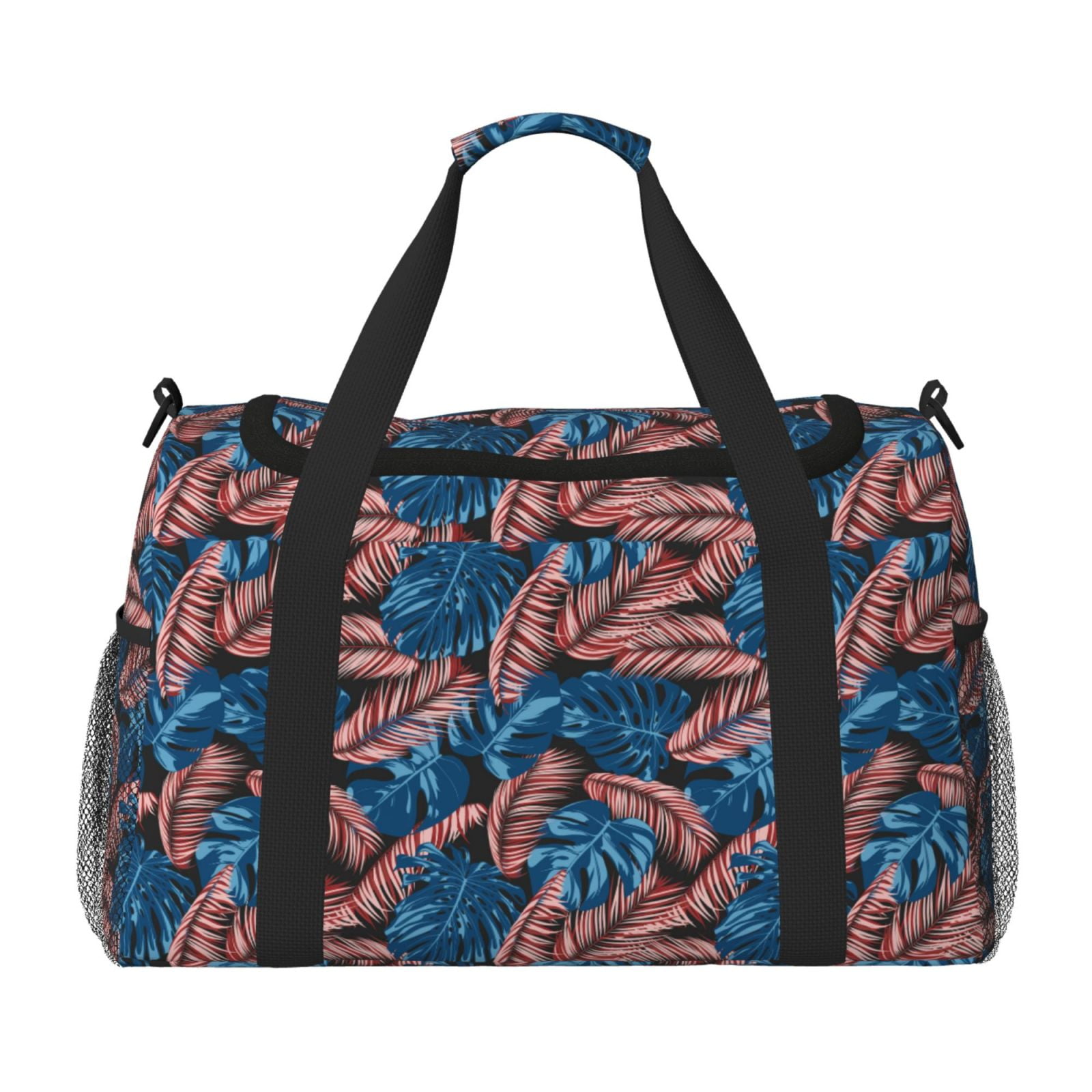 Fuzoiu Tropical Leaves Print Travel Duffle Bag,Carry On Tote Bags,Duffel Bag,Sport Gym Bag, Hospital Bag for Labor and Delivery, Overnight Bag,Luggage Bag