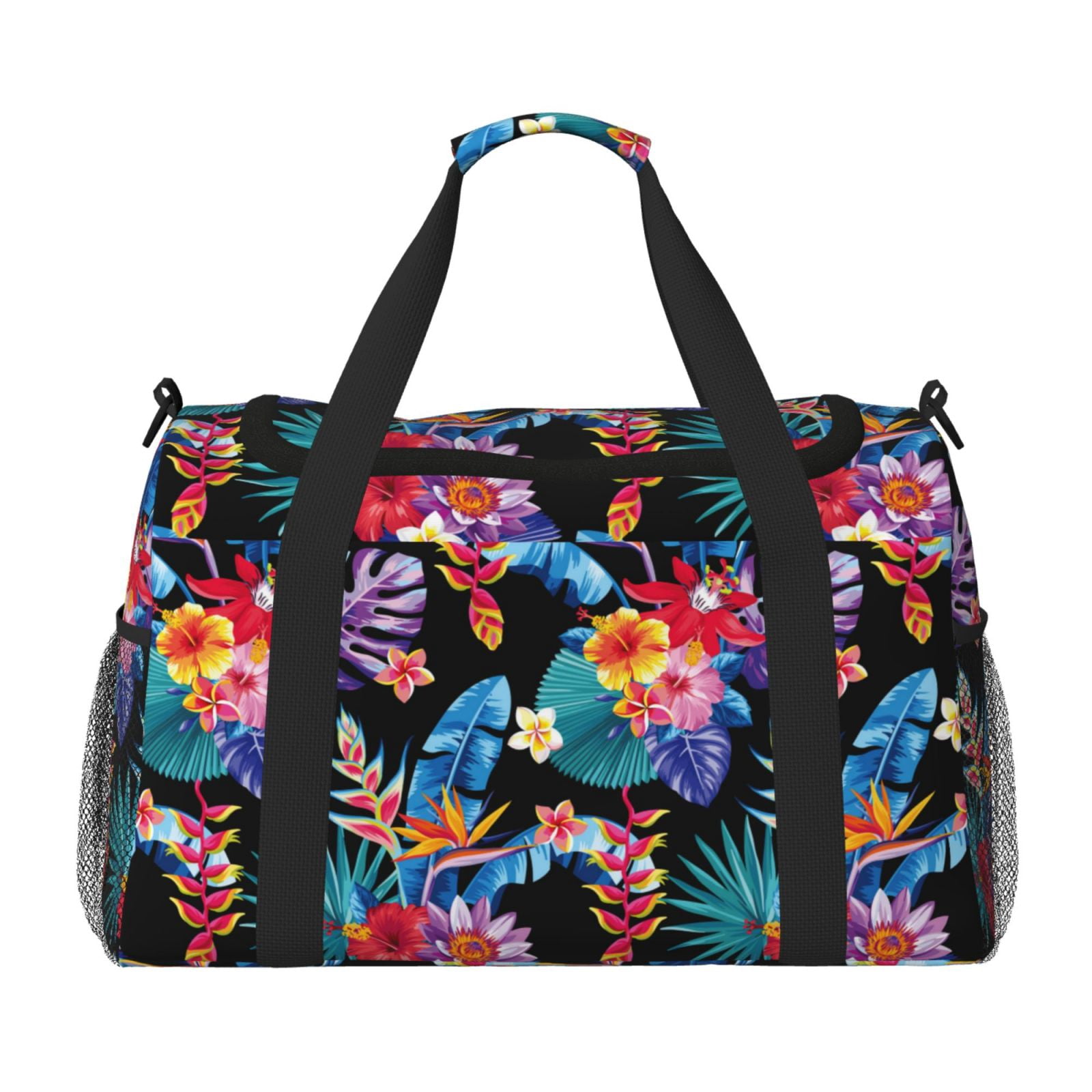 Fuzoiu Tropical Palm Leaves Print Travel Duffle Bag,Carry On Tote Bags,Duffel Bag,Sport Gym Bag, Hospital Bag for Labor and Delivery, Overnight Bag,Luggage Bag