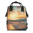 thumbnail image 1 of Fuzoiu Tropical Sunset Beach Scene Print Diaper Bag Backpack,Baby Essentials Travel Tote,Multi function Waterproof Diaper Bag, Travel Essentials Baby Bag - Unisex, 1 of 6