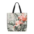 thumbnail image 1 of Fuzoiu Tropical With Flamingos Print Durable Tote Bag,Shoulder Bag with Zipper Closure,Casual Tote's Handbag,for Daily Use, Shopping, School, Work, 1 of 7