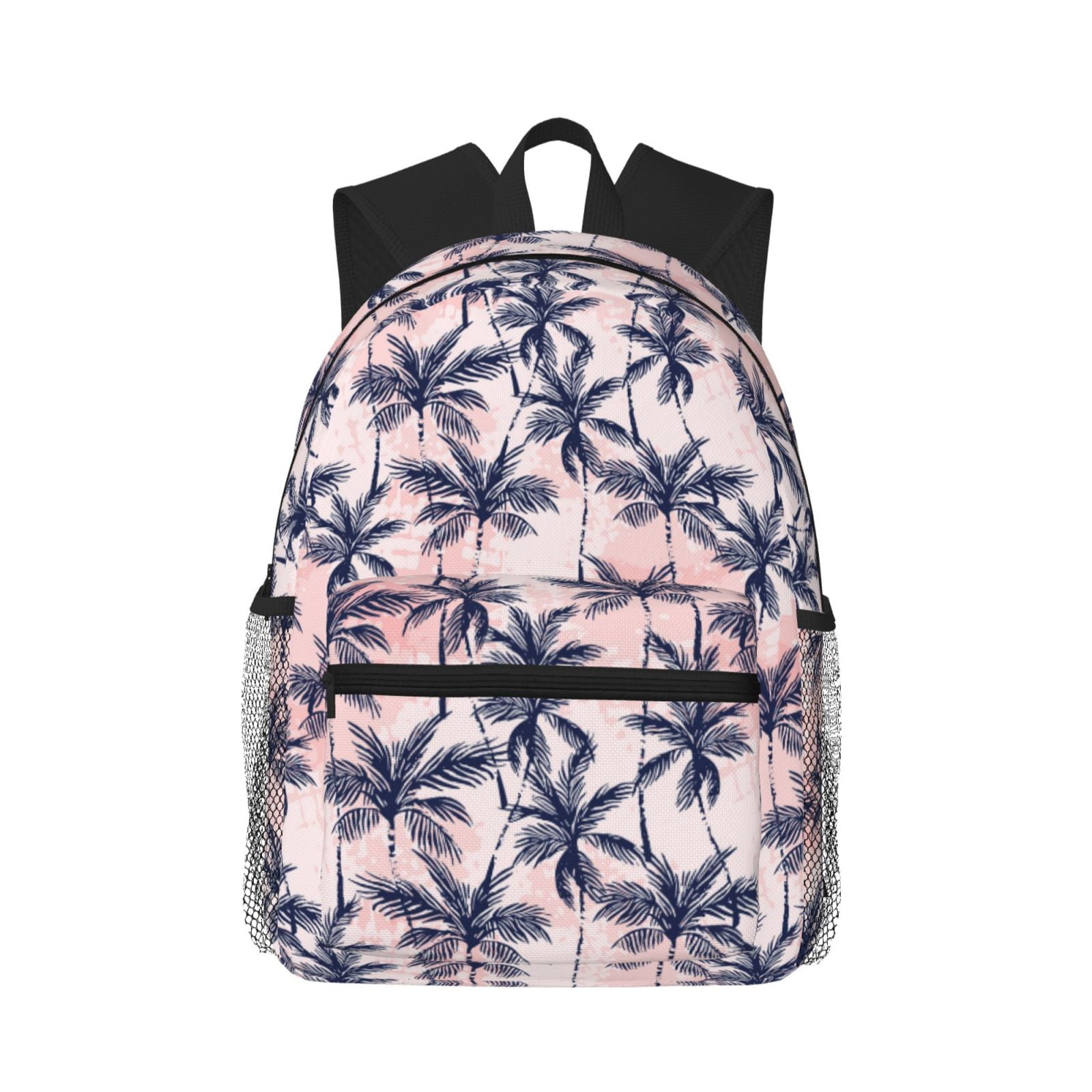 Fuzoiu Tropics Palm Trees Print School Backpack for Teens,Large Bookbag ...