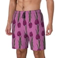 thumbnail image 1 of Fuzoiu Tulips Flowers Print Men's Swim Shorts,Quick-Dry Double-Layer Swim Trunks,Board Trunks,Beach Shorts Swimwear Bathing Suits-Large, 1 of 6