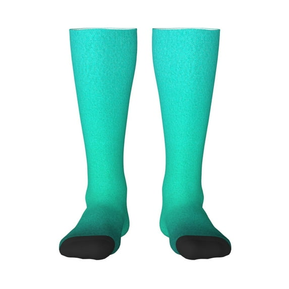 Fuzoiu Turquoise Light Blue Print Adult Stockings,Crew Socks,Unisex Fashion Socks, Casual Sports Socks,Comfortable Crew Socks for Everyday Wear and Sports