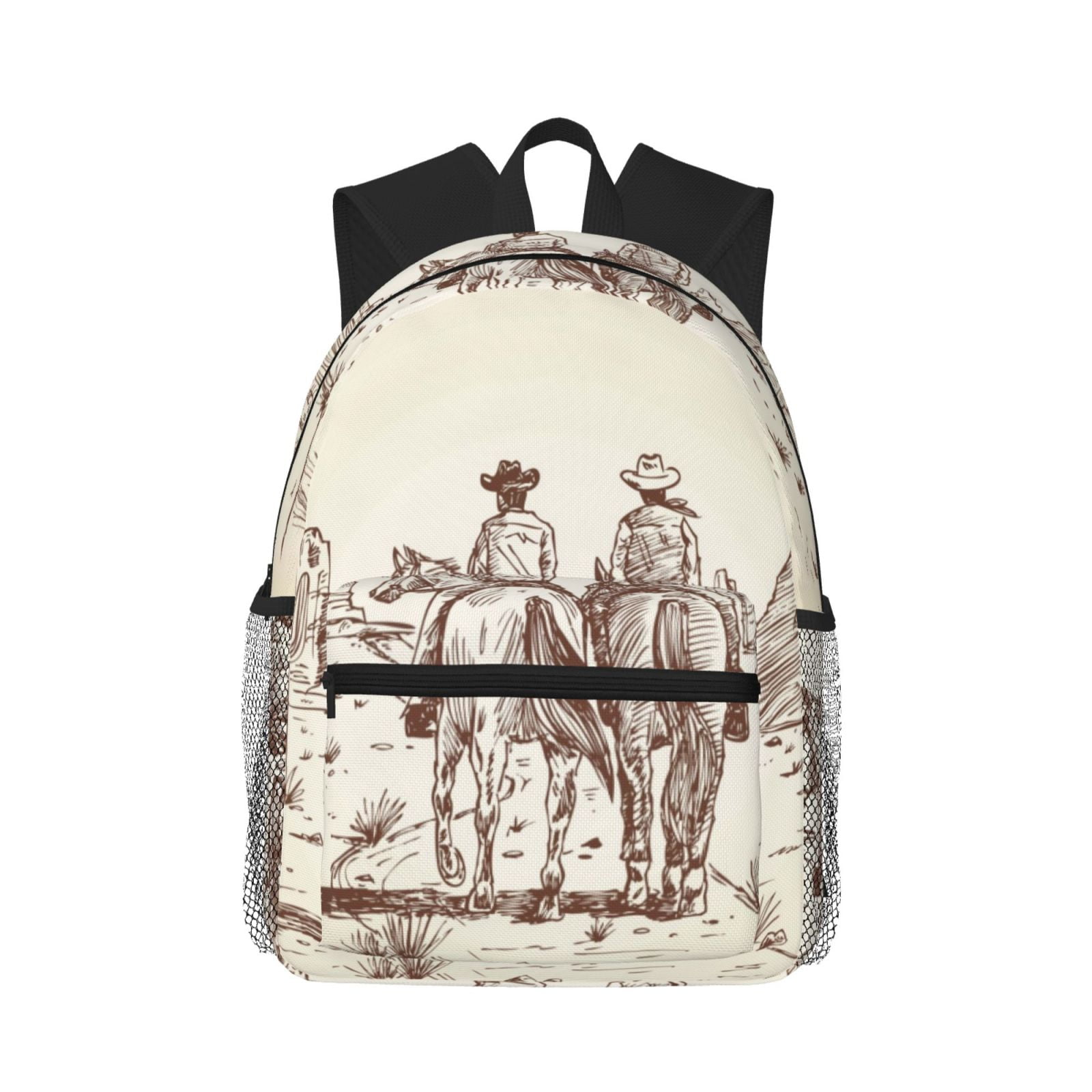 Fuzoiu Two Cowboys Riding Horses In The Desert Print School Backpack ...