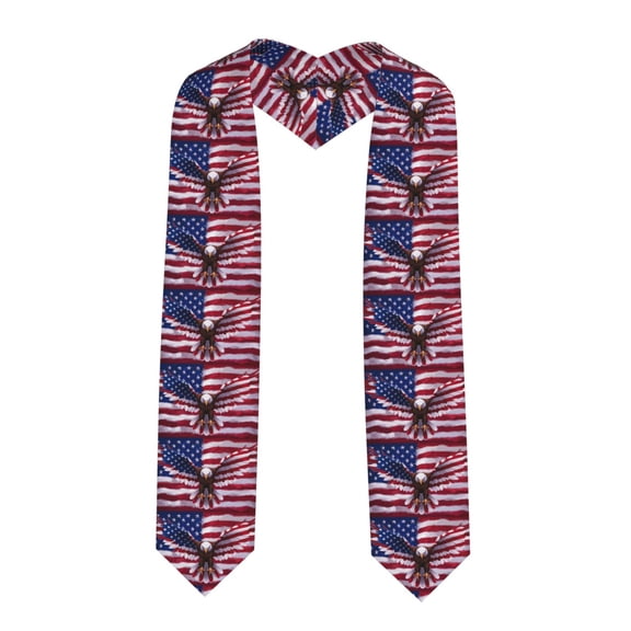 Fuzoiu USA Eagle with Spread Wings Print Graduation Sash,Graduation Stole,Unisex Adult Graduation Stole Shawl 91" Long,for Academic Commencements Shawl-Sharp Corner