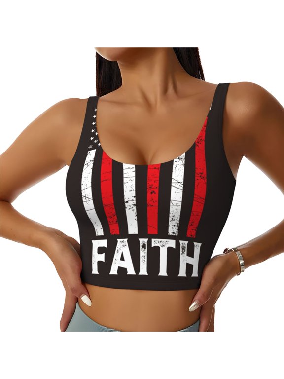 USA Flag Cross Print Women's Sports Vest,U-Back Sports Tank,Gym Vests,Athletic Sleeveless Shirts,Exercise Undershirts,Yoga, Gym, and Dance Wear-XX-Large