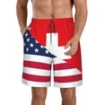 thumbnail image 1 of Fuzoiu USA Switzerland Print Men's Beach Shorts,Men's Swim Trunks,Quick Dry Board Shorts with Pockets,Men's Bathing Suits for Surfing, Running, and Casual Wear-X-Large, 1 of 6