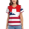 thumbnail image 1 of Fuzoiu USA Switzerland Print Women's Classic V-Neck T-Shirt, Short Sleeve V Neck Tees for Casual Everyday Wear,Casual Fit Tee,Summer Fashion Tops-Small, 1 of 5