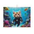 thumbnail image 1 of Fuzoiu Underwater Diving Cat Print Absorbent, Reversible Microfiber Dish Drying Mat for Kitchen, Dish Drying Pad for Dishes, Utensils, Pots and Pans, Extra Large 18 Inch x 24 Inch, 1 of 7
