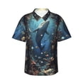 thumbnail image 1 of Fuzoiu Underwater Dolphin Print Hawaiian Shirt for Men, Summer Beach Casual Short Sleeve Button Down Shirts, Men’s Beach Summer Shirts with Pocket,Medium, 1 of 7