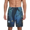thumbnail image 1 of Fuzoiu Underwater Dolphin Print Pajama Shorts for Men, Men's Pajama Bottoms,Mens Lounge Sleepwear,Pajama Pants with Pocket-XX-Large, 1 of 6