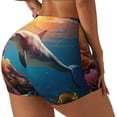 thumbnail image 1 of Fuzoiu Underwater Plant Dolphin Print Women's Workout Shorts,Workout Biker Shorts Women,Exercise Fitness Shorts,Scrunch Short, Athletic Shorts for Gym Yoga Running Sport Active-X-Large, 1 of 8
