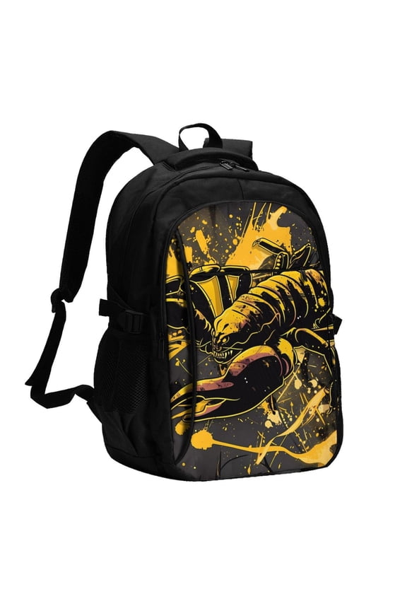Urban Graffiti Scorpion Illustration Print USB Backpack with Charging Port,Laptop Backpack,Business Travel Durable Laptops Backpack, for School, Work, Travel & Outdoor Activities