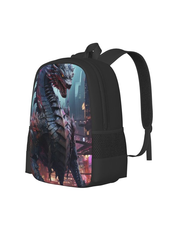 Urban Mechanical Dragon Print Large Capacity Backpack,Travel Backpack,Laptop Bag,College School Rucksack Bag,for School, Travel & Outdoor Activities