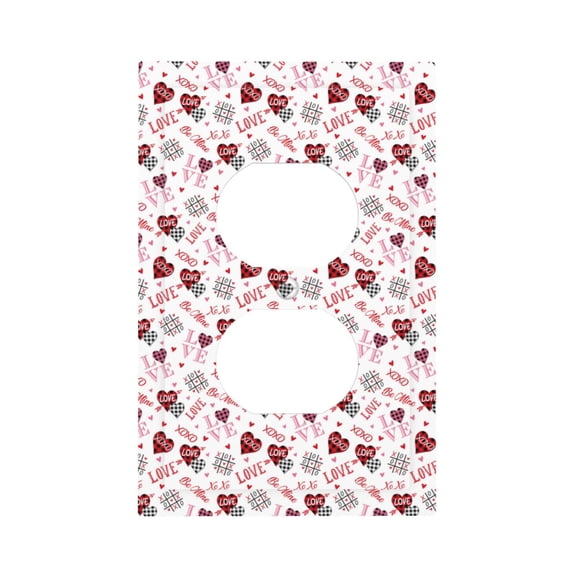 Fuzoiu Valentine's Day Print Single Duplex Outlet Cover Plate, Light Switch Cover, for Receptacle Light Switch, Switch Cover Decorative Wallplate-Style S