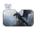 thumbnail image 1 of Fuzoiu Valley Gray Dragon Print Car Windshield Sun Shade,Block Uv Rays Sunshade,Foldable Front Window Sun Visor Protector for Car,SUV,Truck-Keep Vehicle Cool-Valley Gray Dragon, 1 of 8