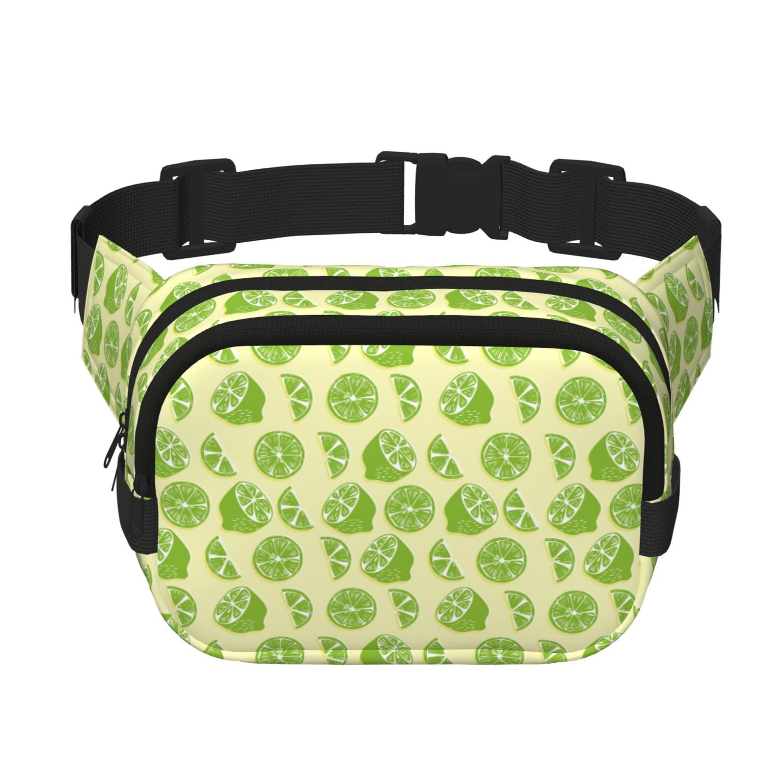 Fuzoiu Various Lemons Print Unisex Square Double Layer Waist Bag,Crossbody Fanny Pack Travel Workout Accessory