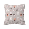 thumbnail image 1 of Fuzoiu Various Rabbits Print Square Pillow Cover,Hidden Zipper Design,Luxury Square Pillow Case, Throw Pillow,Couch Cushion-24"x24", 1 of 7