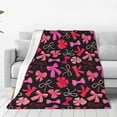 thumbnail image 1 of Fuzoiu Various pink and red Bow knots Print Ultra-Soft Micro Fleece Blanket,All Seasons Flannel Throw, Lightweight Blanket for Bed, Sofa, Couch, Movie Night, Camping, and Travel-80"x60", 1 of 7