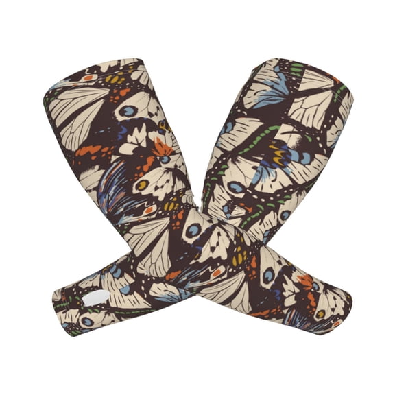 Fuzoiu Vector Butterflies Print Cooling Sleeves for Sun Protection,UV Cooling Sleeves,Cooling Arm Sleeves for Men & Women,Ideal for Outdoor Activitie