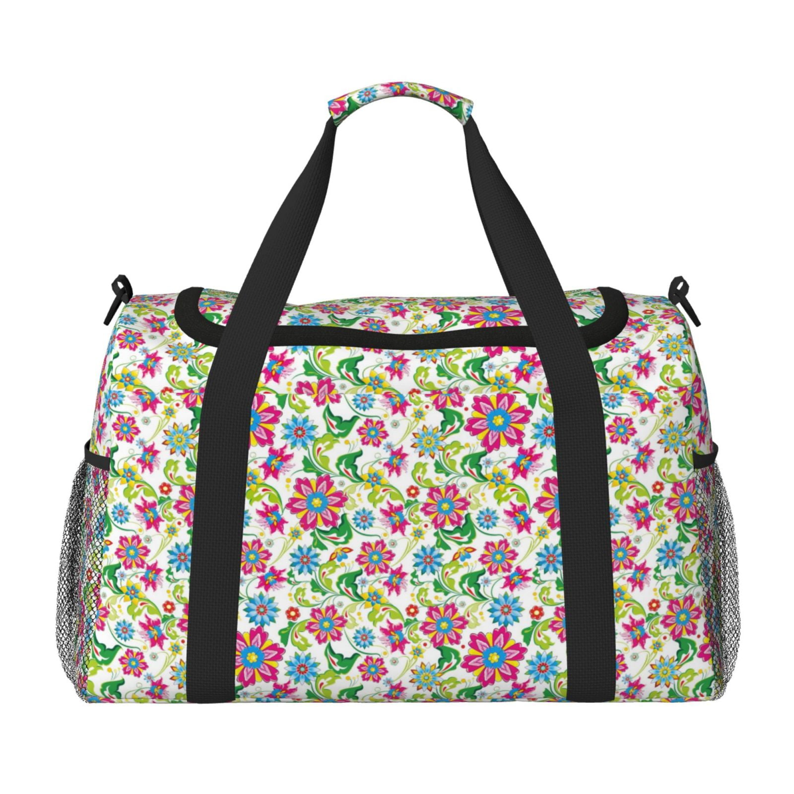 Fuzoiu Vector Mexican Otomi Style Bright Print Travel Duffle Bag,Carry On Tote Bags,Duffel Bag,Sport Gym Bag, Hospital Bag for Labor and Delivery, Overnight Bag,Luggage Bag