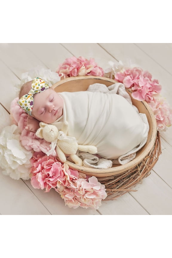 Vegetable Print Baby Bow Headband for Newborns, Baby Girl Head Wrap,Baby Shower Gift,Stretchy Hair Accessories for Newborn Infant Toddlers Kids