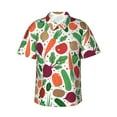 thumbnail image 1 of Fuzoiu Vegetables Print Hawaiian Shirt for Men, Summer Beach Casual Short Sleeve Button Down Shirts, Men’s Beach Summer Shirts with Pocket,Medium, 1 of 7