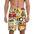 thumbnail image 1 of Fuzoiu Vehicles Print Pajama Shorts for Men, Men's Pajama Bottoms,Mens Lounge Sleepwear,Pajama Pants with Pocket-Small, 1 of 6