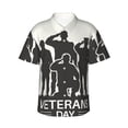 thumbnail image 1 of Fuzoiu Veterans Day Print Hawaiian Shirt for Men, Summer Beach Casual Short Sleeve Button Down Shirts, Men’s Beach Summer Shirts with Pocket,Small, 1 of 7