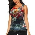 thumbnail image 1 of Fuzoiu Vibrant Bouquet Waterfall Print Women's Workout Tank Top,Athletic Racerback Sports Tank,Tops Sleeveless Running Loose Fit Yoga Tops,Active Shirts for Yoga, Running, and Gym-XX-Large, 1 of 7