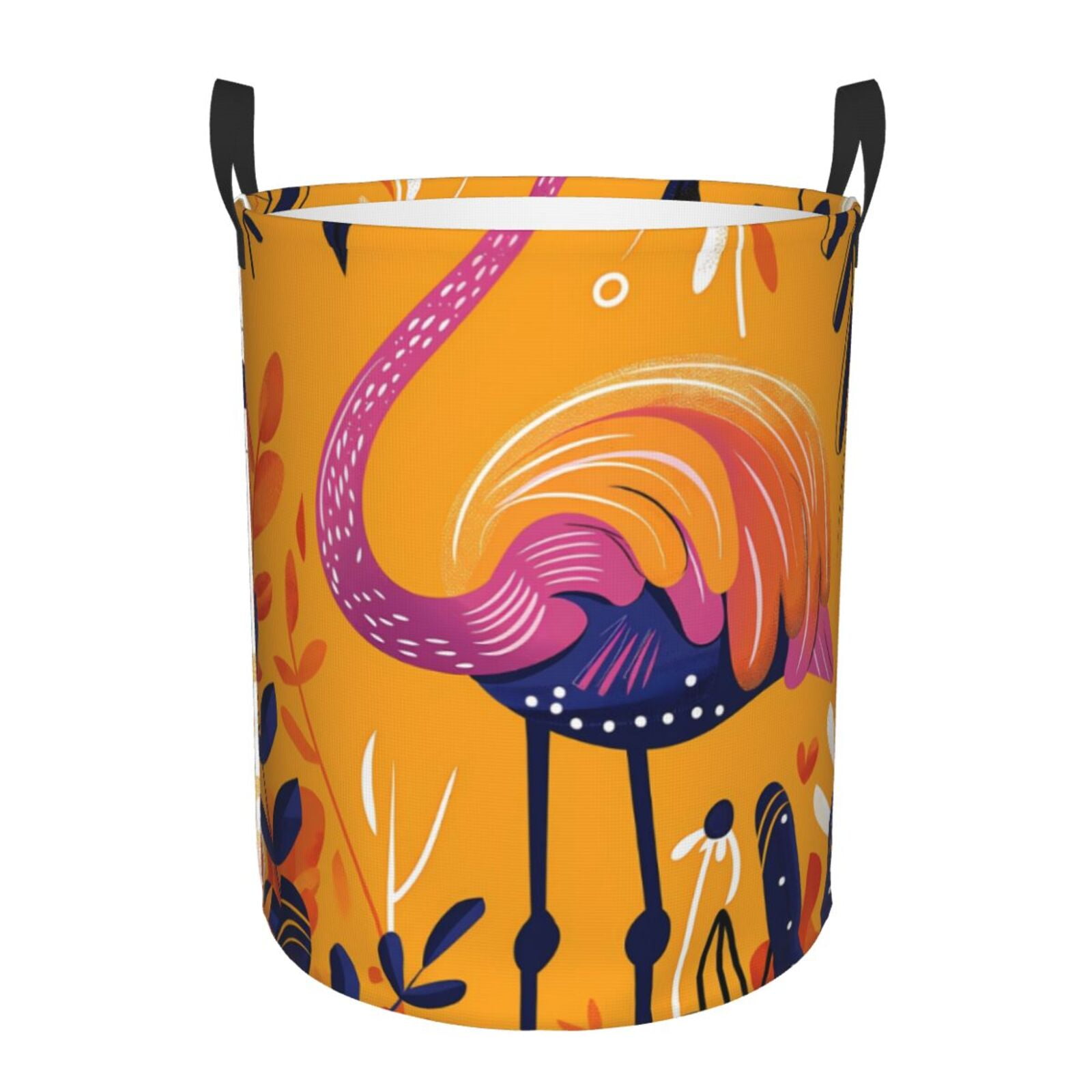 Tropical Flamingo Trio Quilted Laundry Basket NCU0NNT2988
