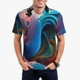 thumbnail image 1 of Fuzoiu Vibrant Fluid Motion Art Print Men's Polo Shirts Short Sleeve,Golf Shirts for Men,Mens Golf Shirt Moisture Wicking Quick-Dry-4X-Large, 1 of 6