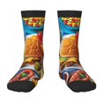 thumbnail image 1 of Fuzoiu Vibrant Picnic Food Spread Print Kids Socks For Boys Girls,Grip Crew Socks with Non Slip,Lightweight Stretch Crew Socks,Toddlers Crew Boot Socks, 1 of 5