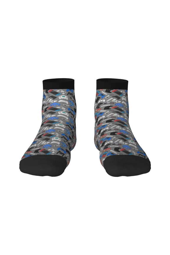 Video Game Print Adult Socks, Crew Moisture-wicking Socks, Unisex Cushion Crew Socks,Casual Sports Ankle Socks