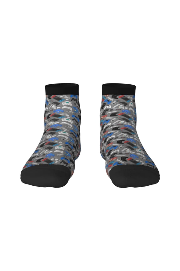 Video Game Print Adult Socks, Crew Moisture-wicking Socks, Unisex Cushion Crew Socks,Casual Sports Ankle Socks