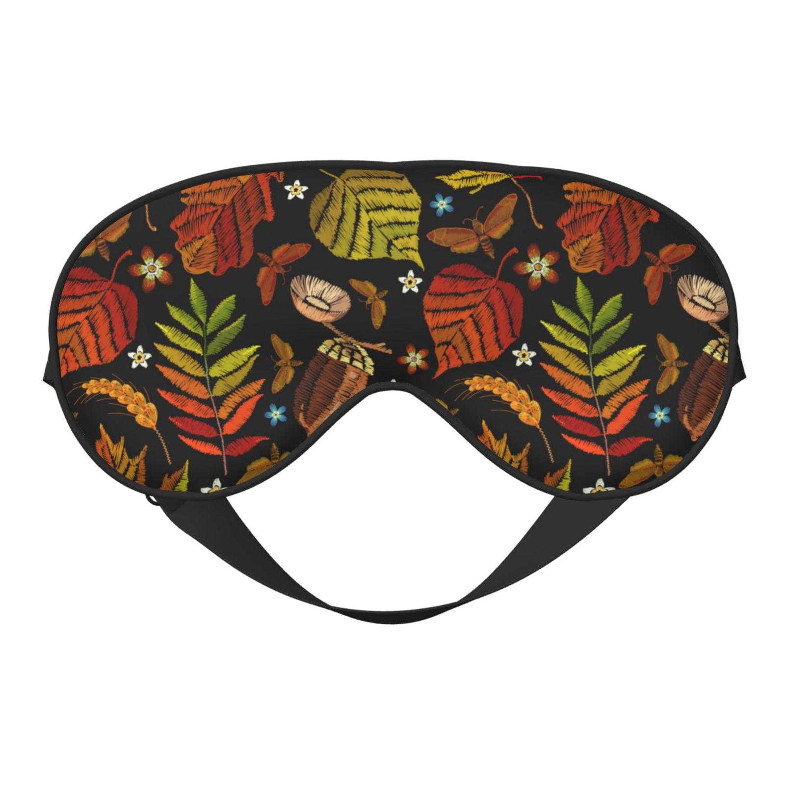 Fuzoiu Vintage Autumn Plants Butterfly Print Sleep Masks,Eye Masks with ...