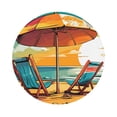 thumbnail image 1 of Fuzoiu Vintage Beach Sunset Print Leather Coasters Set,Drink Coasters Set of 6,for Tabletop Protection, Durable PVC Coasters,Home Décor and Housewarming Gift,Round Shape, 1 of 7