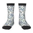 thumbnail image 1 of Fuzoiu Vintage Blue Floral Print Kids Socks For Boys Girls,Grip Crew Socks with Non Slip,Lightweight Stretch Crew Socks,Toddlers Crew Boot Socks, 1 of 5