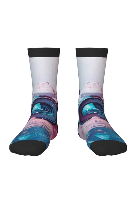 Vintage Camera Splash Art Print Kids Socks For Boys Girls,Grip Crew Socks with Non Slip,Lightweight Stretch Crew Socks,Toddlers Crew Boot Socks