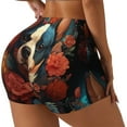 thumbnail image 1 of Fuzoiu Vintage Colorful Flower French Bulldog Print Women's Workout Shorts,Workout Biker Shorts Women,Exercise Fitness Shorts,Scrunch Short, Athletic Shorts for Gym Yoga Running Sport Active-Medium, 1 of 8