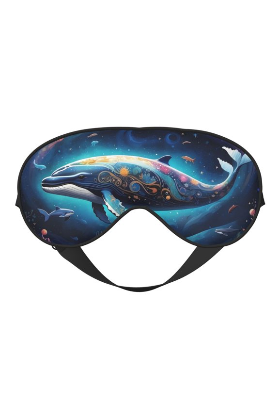 Vintage Colorful Patterned Dolphin Print Sleep Masks,Eye Masks with Adjustable Strap for Sleeping,Night Eye Shade for Women Men,Eye Cover for Full Night's Sleep, Travel and Nap