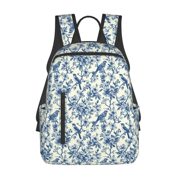 Fuzoiu Vintage Floral Birds Print Lightweight Daypack,Weekender Bag for Men and Women, Travel Backpack with Padded Straps for School, Travel & Work