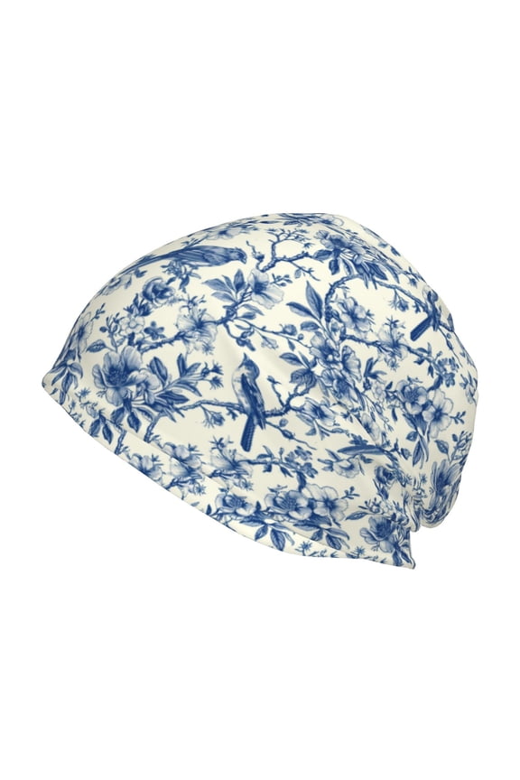 Vintage Floral Birds Print Winter Beanie Hat for Men & Women,Warm Knit Cap,Women Windproof Watch Hat,Knit Warm Unisex Beanie