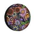 thumbnail image 1 of Fuzoiu Vintage Floral Print Universal Spare Tire Cover with Buckle Strap, Waterproof Wheel Covers for Jeep, Trailer, RV, Truck and All Car-14 inch, 1 of 6