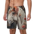 thumbnail image 1 of Fuzoiu Vintage Floral White Horse Print Men's Swim Shorts,Quick-Dry Double-Layer Swim Trunks,Board Trunks,Beach Shorts Swimwear Bathing Suits-XX-Large, 1 of 6